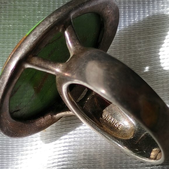 Barse lime turquoise silver ring 9 - Picture 4 of 7